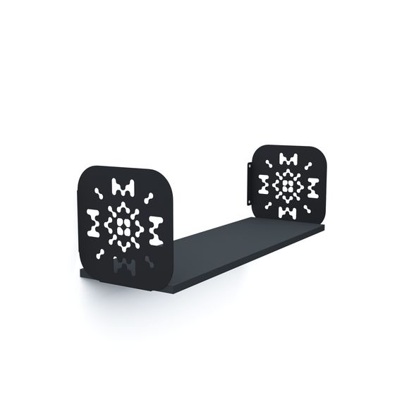 Полиця для книг Антрацит 220×900×220 мм Metkas Home ЛДСП та фарбований метал, Колір: Антрацит