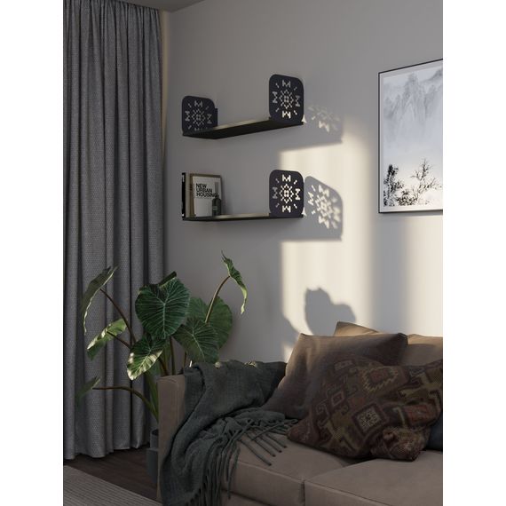 Полиця книжкова Антрацит 220×800×220 мм Metkas Home ЛДСП та фарбований метал, Колір: Антрацит, зображення 2