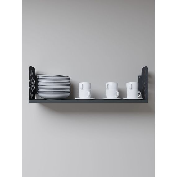 Полиця книжкова Антрацит 220×800×220 мм Metkas Home ЛДСП та фарбований метал, Колір: Антрацит, зображення 3