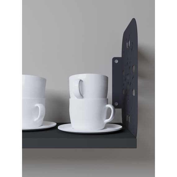 Полиця книжкова Антрацит 220×800×220 мм Metkas Home ЛДСП та фарбований метал, Колір: Антрацит, зображення 4