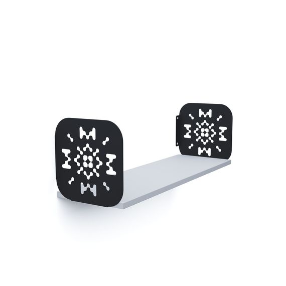 Полиця для квітів Антрацит-Білий сніг 220×800×220 мм Metkas Home ЛДСП та фарбований метал, Колір: Антрацит | Білий