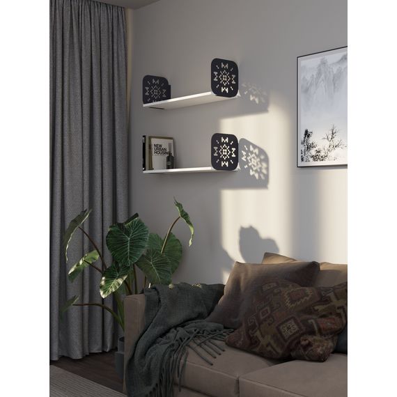 Полиця для документів Антрацит-Білий сніг 220×900×220 мм Metkas Home ЛДСП та фарбований метал, Колір: Антрацит | Білий, зображення 2