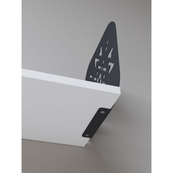 Полиця для квітів Антрацит-Білий сніг 220×800×220 мм Metkas Home ЛДСП та фарбований метал, Колір: Антрацит | Білий, зображення 4