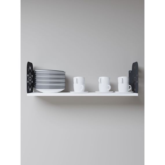 Полиця для документів Антрацит-Білий сніг 220×900×220 мм Metkas Home ЛДСП та фарбований метал, Колір: Антрацит | Білий, зображення 3