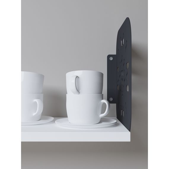 Полиця для документів Антрацит-Білий сніг 220×900×220 мм Metkas Home ЛДСП та фарбований метал, Колір: Антрацит | Білий, зображення 5