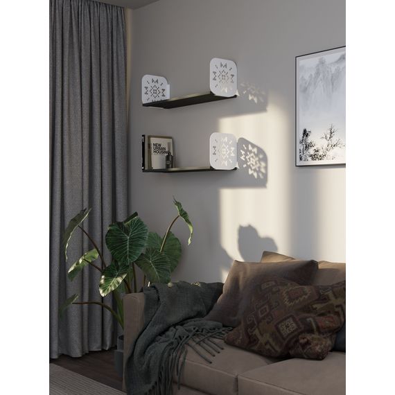 Полиця Білий сніг-Антрацит 220×800×220 мм Metkas Home ЛДСП та фарбований метал, Колір: Білий | Антрацит, зображення 2