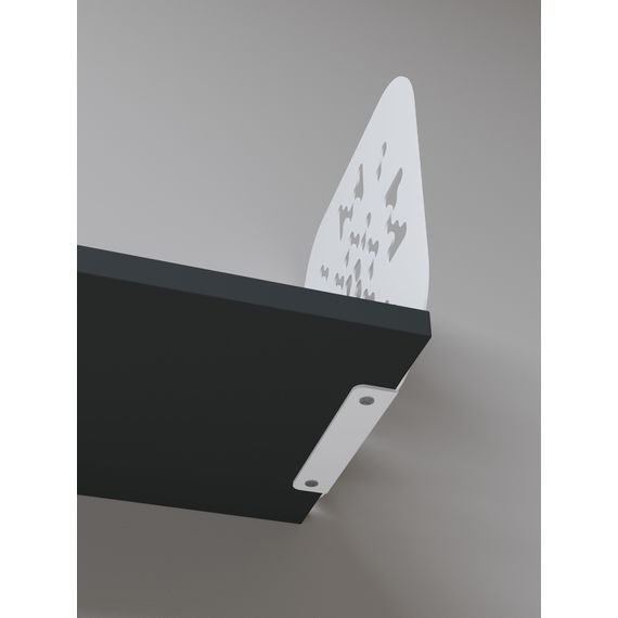 Полиця в дитячу кімнату Білий сніг-Антрацит 220×900×220 мм Metkas Home ЛДСП та фарбований метал, Колір: Білий | Антрацит, зображення 3