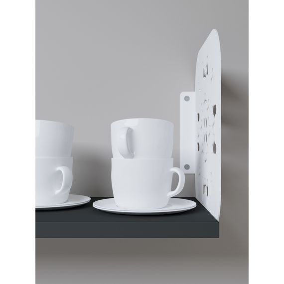 Полиця Білий сніг-Антрацит 220×800×220 мм Metkas Home ЛДСП та фарбований метал, Колір: Білий | Антрацит, зображення 5