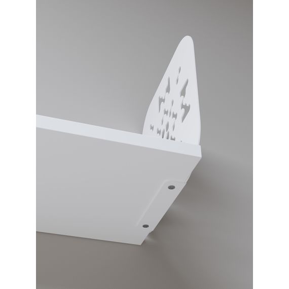 Книжкова полиця Білий сніг 220×900×220 мм Metkas Home ЛДСП та фарбований метал, Колір: Білий, зображення 5