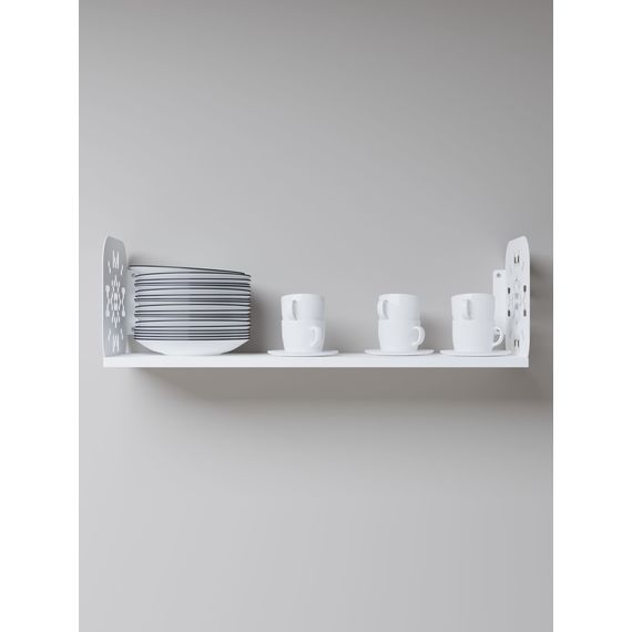 Полиця навісна Білий сніг 220×800×220 мм Metkas Home ЛДСП та фарбований метал, Колір: Білий, зображення 3