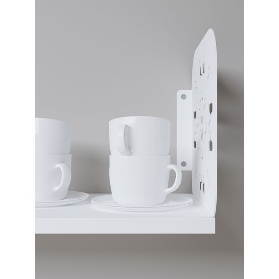 Полиця навісна Білий сніг 220×800×220 мм Metkas Home ЛДСП та фарбований метал, Колір: Білий, зображення 4