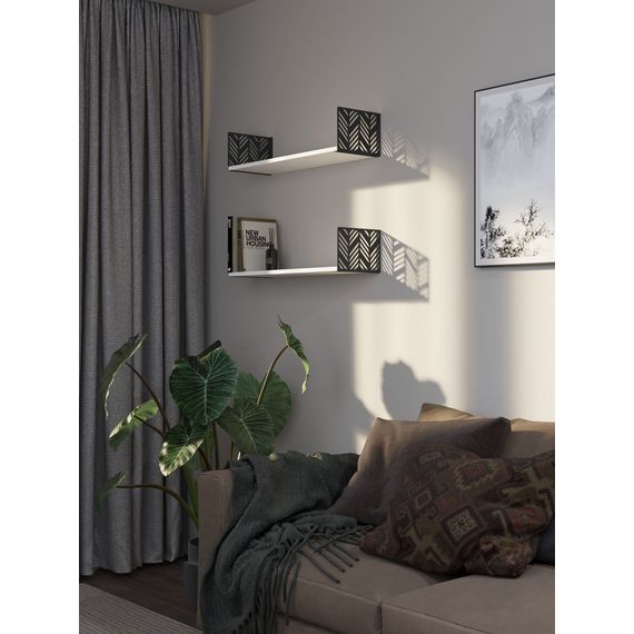 Полиця на кухню Антрацит-Білий сніг 170×700×220 мм Metkas Home ЛДСП та фарбований метал, Колір: Антрацит | Білий, зображення 2