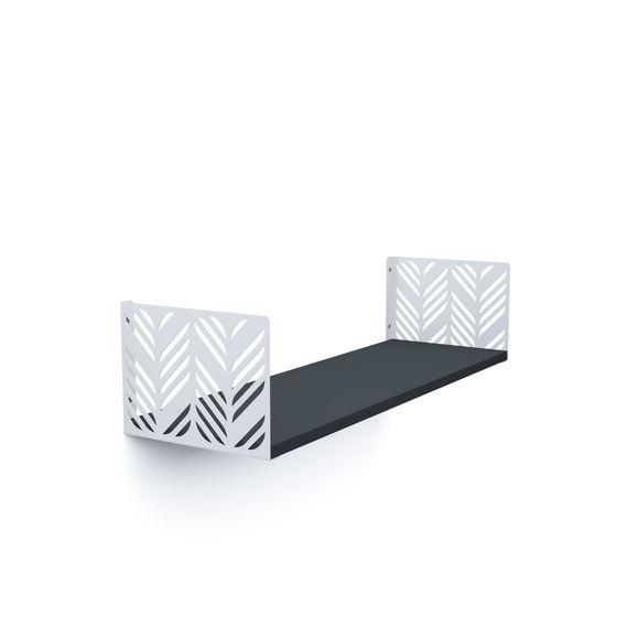 Полиця в кімнату Білий сніг-Антрацит 170×900×220 мм Metkas Home ЛДСП та фарбований метал